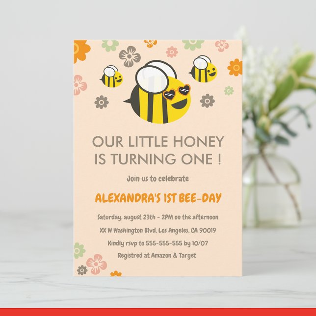 Invitaciones cumpleaños 1 abeja Nuestra pequeña mi (Subido por el creador)