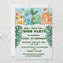 Invitaciones Cumpleaños 1er Dinosaurio Personaliza