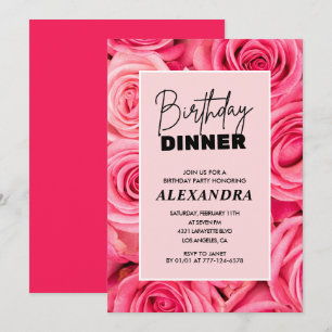 invitaciones cumpleaños 20 Cumpleaños cena Floral