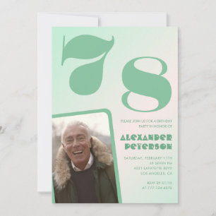 Invitaciones cumpleaños 78 niño gradiente verde Fo