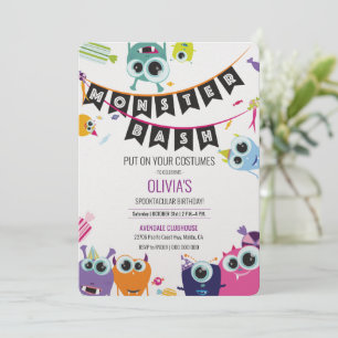 Invitaciones   Cumpleaños   ¡Monster Bash!
