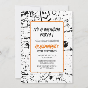 invitaciones de 15 cumpleaños Hombres Fiesta Graff