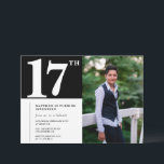 Invitaciones de 17 años de negro Foto de Moda mode<br><div class="desc">Invitaciones de 17 años de negro Moda moderna Fotografía caligrafía tipografía clásico hombre elegante hombre masculino</div>