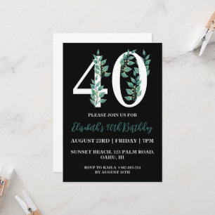 invitaciones de 40 años florales modernas
