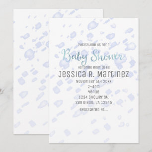 Invitaciones de Acuarela de Lluvia Azul para Baby 