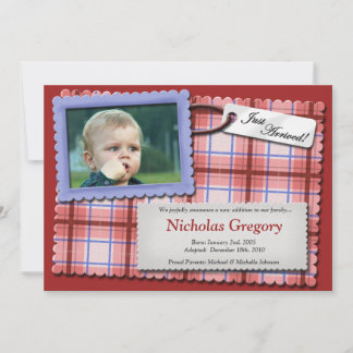 Invitaciones de adopción roja perfectamente perfec