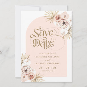Invitaciones de Ahorro de Fecha de Floral Rosa Mel