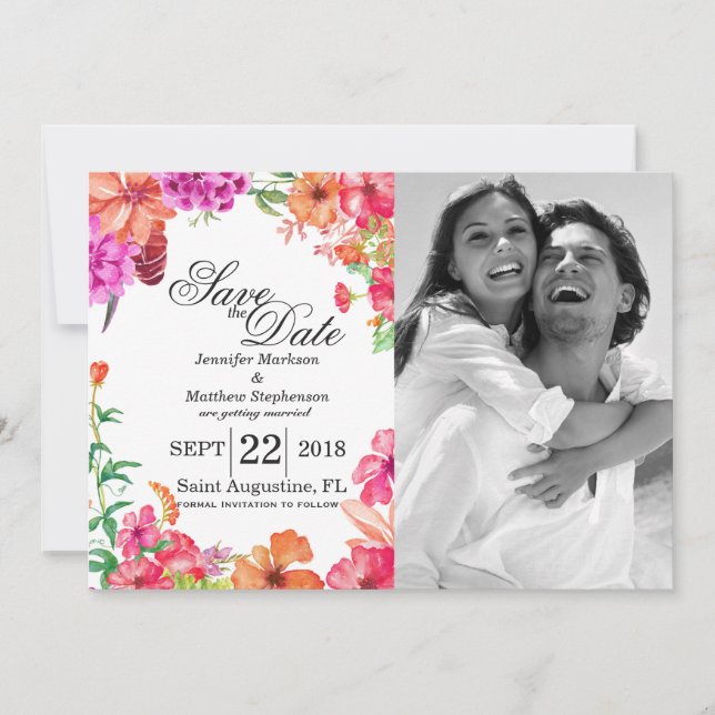 Invitaciones de Ahorro de Fecha de Jardín de Acuar (Anverso)