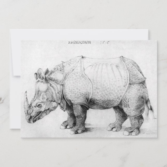 Invitaciones de Albrecht Durer Rhinoceros (Anverso)