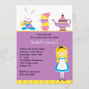 Invitaciones de Alice in Wonderland