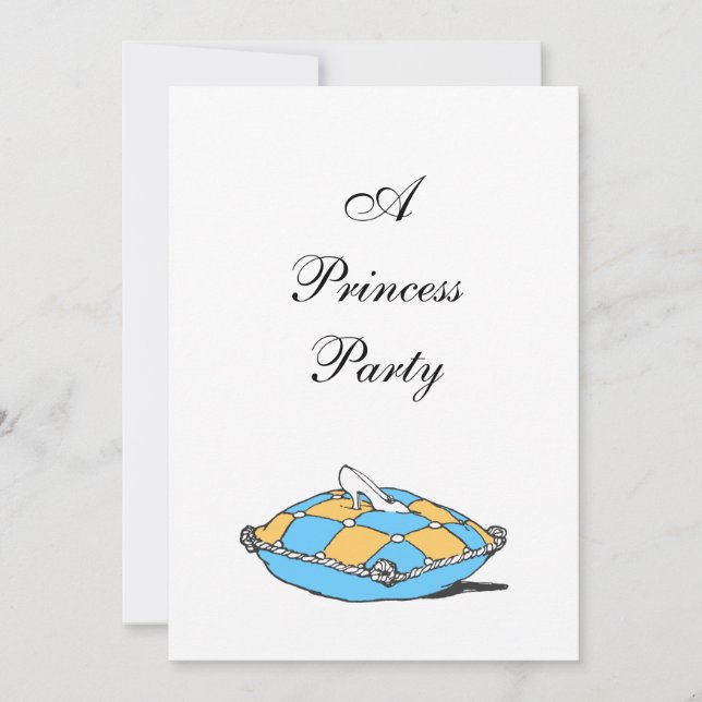 Invitaciones de almohada Verde azulada de Cinderel (Anverso)