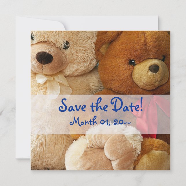 Invitaciones de amigos de Cute Teddy Bear (Anverso)