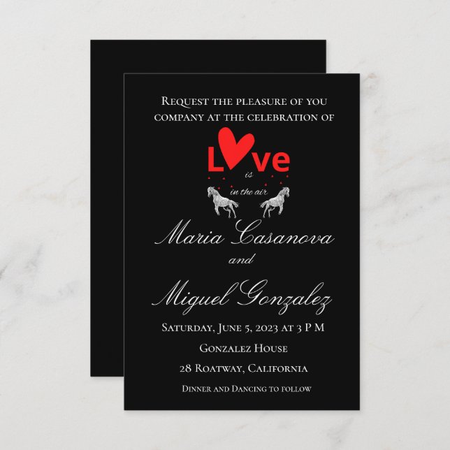 Invitaciones de amor a caballo (Anverso / Reverso)