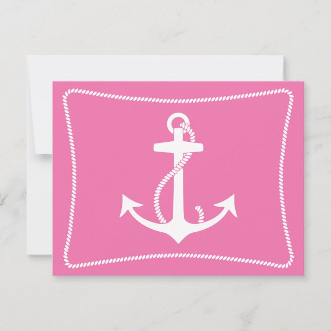 Invitaciones de anclaje rosa (Anverso)