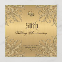 Invitaciones de anillos de cruz de aniversario rel