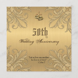Invitaciones de anillos de cruz de aniversario rel