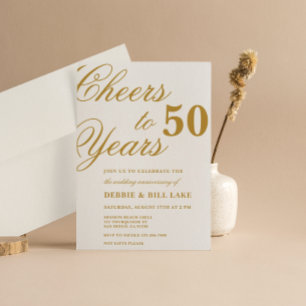 Invitaciones de Aniversario Brindis por 50 Años In
