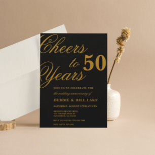 Invitaciones de Aniversario Brindis por 50 Años In