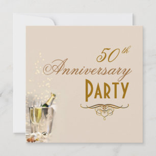 Invitaciones de aniversario, burbujas de champán