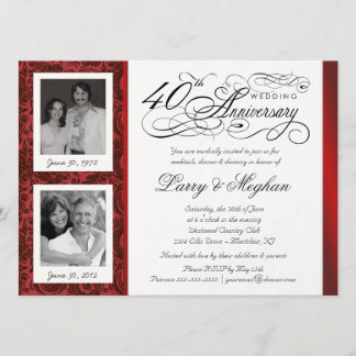 Invitaciones de aniversario de 40 años con estilo