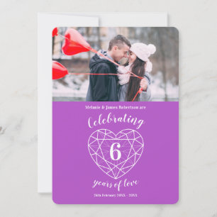 invitaciones de aniversario de 6 años con foto de 