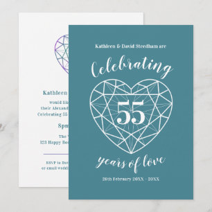 Invitaciones de aniversario de alejandrita 55 años