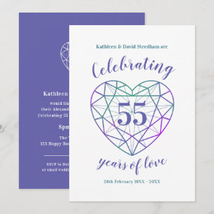 Invitaciones de aniversario de alejandrita 55 años