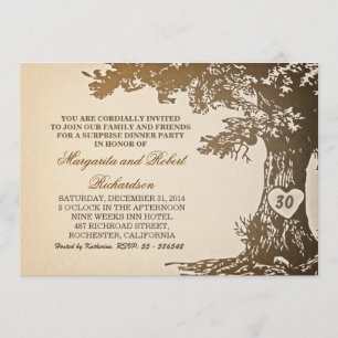 invitaciones de aniversario de árbol de roble anti
