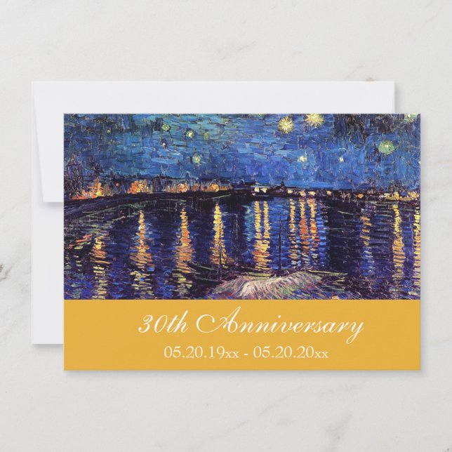 Invitaciones de aniversario de arte fino famosas. (Anverso)