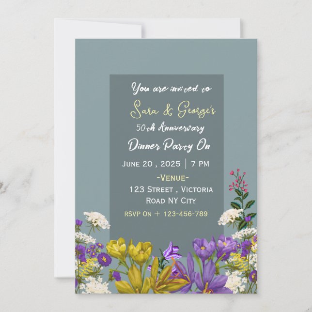 Invitaciones de Aniversario de Boda  (Anverso)