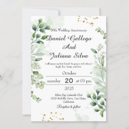 Invitaciones de aniversario de boda Boho Greenery