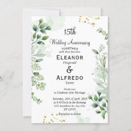 Invitaciones de aniversario de boda Chic Boho Gree