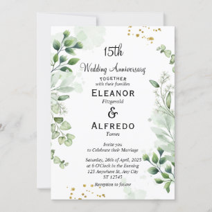 Invitaciones de aniversario de boda Chic Boho Gree