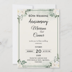 Invitaciones de aniversario de boda con clásica ve