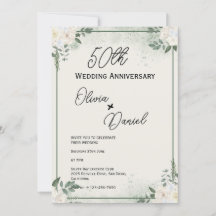 Invitaciones de aniversario de boda con exuberante
