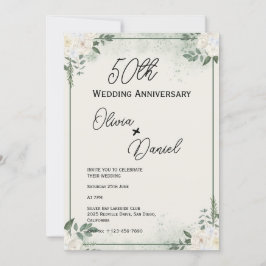 Invitaciones de aniversario de boda con exuberante
