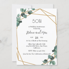 Invitaciones de aniversario de boda con vegetación