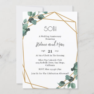 Invitaciones de aniversario de boda con vegetación
