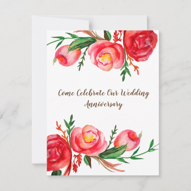 Invitaciones de aniversario de boda rústicas Arte  (Anverso)