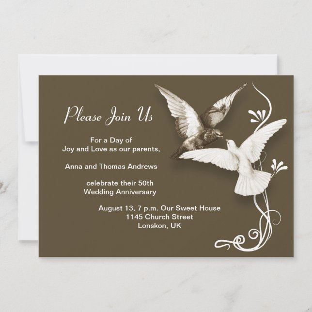 invitaciones de aniversario de bodas (Anverso)