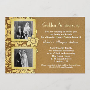 invitaciones de aniversario de bodas con dos fotos