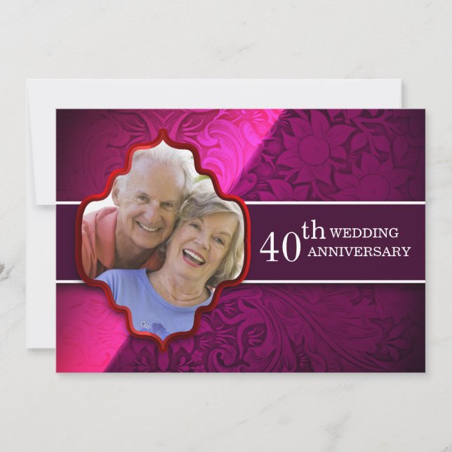 invitaciones de aniversario de bodas con fotos de  (Anverso)