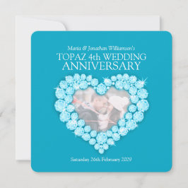 invitaciones de aniversario de bodas de gema azul 