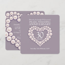 Invitaciones de aniversario de bodas de perla 30 a