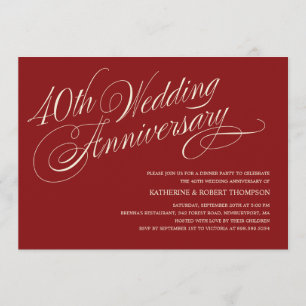 Invitaciones de aniversario de bodas de rubí