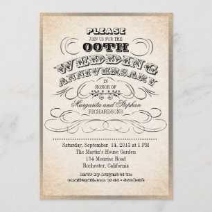 invitaciones de aniversario de bodas de tipografía