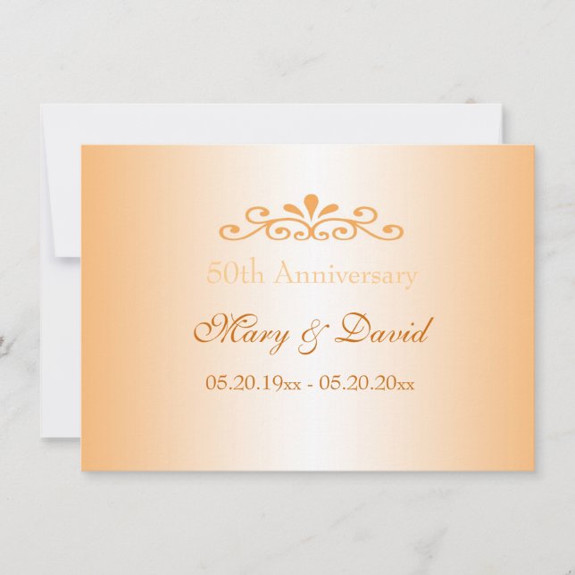 Invitaciones de aniversario de bodas doradas elega (Anverso)