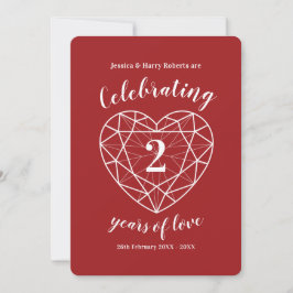 Invitaciones de aniversario de granate 2 años de a