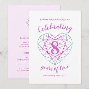 Invitaciones de aniversario de turmalina 8 años de