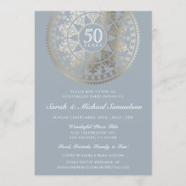 Invitaciones de aniversario elegantes con lámina d